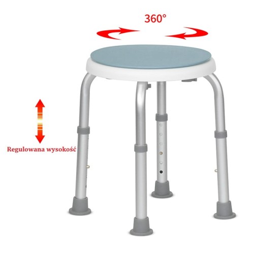 Krzesło Pod Prysznic Obrotowe Taboret Obrotowy Stołek Do Wanny Dla Seniora